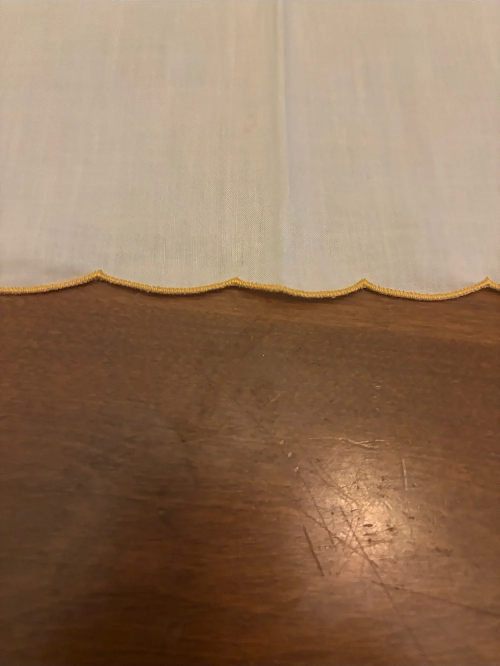 Vintage Embroidered Scalloped Edge Table Napkin Cream with Brown Floral Set 9